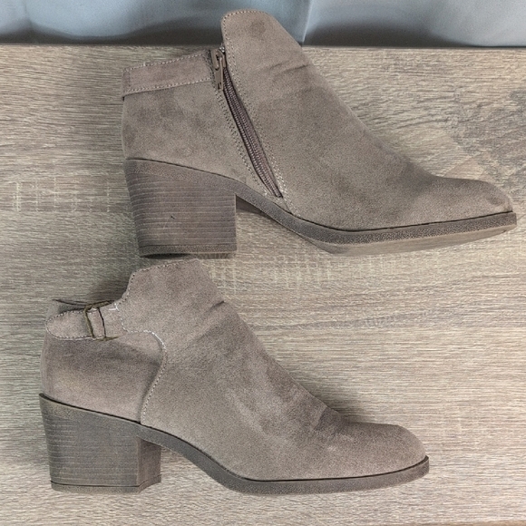 BAMBOO Taupe Ankle Boots - Picture 2 of 6